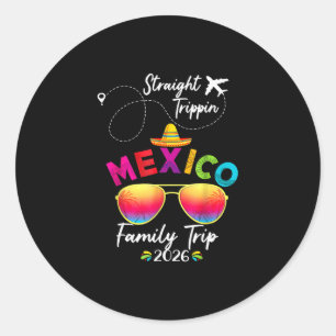 Mexiko Familienurlaub Cancun 2026 Straight Trippi Runder Aufkleber