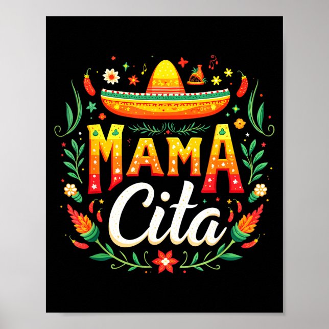 Mexiko Fiesta Cinco de Mayo Mama Zitat  Poster (Vorne)