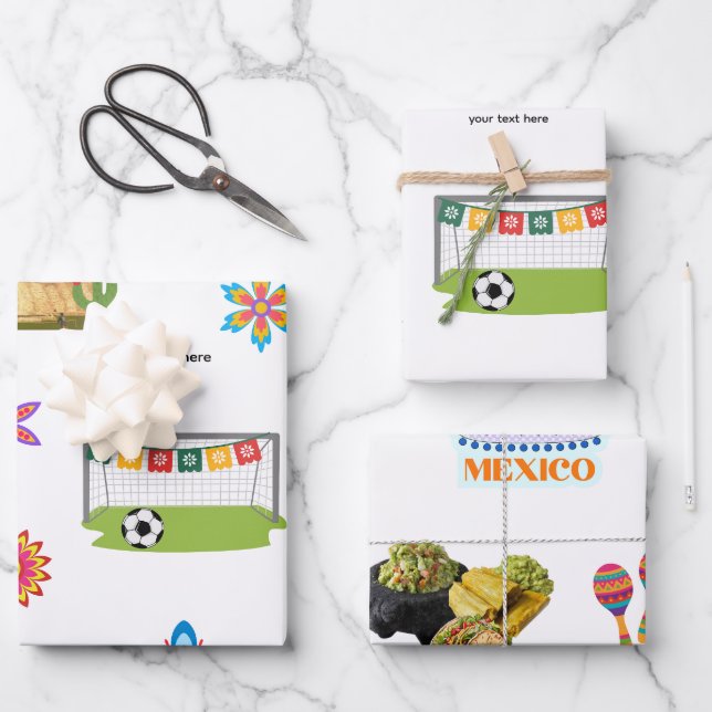 Mexiko - FIFA Fußball Weltmeisterschaft Geschenkpapier Set (Vorderseite)