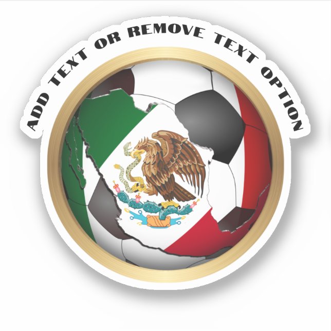 Mexiko Flag-Fußball Aufkleber (Vorderseite)
