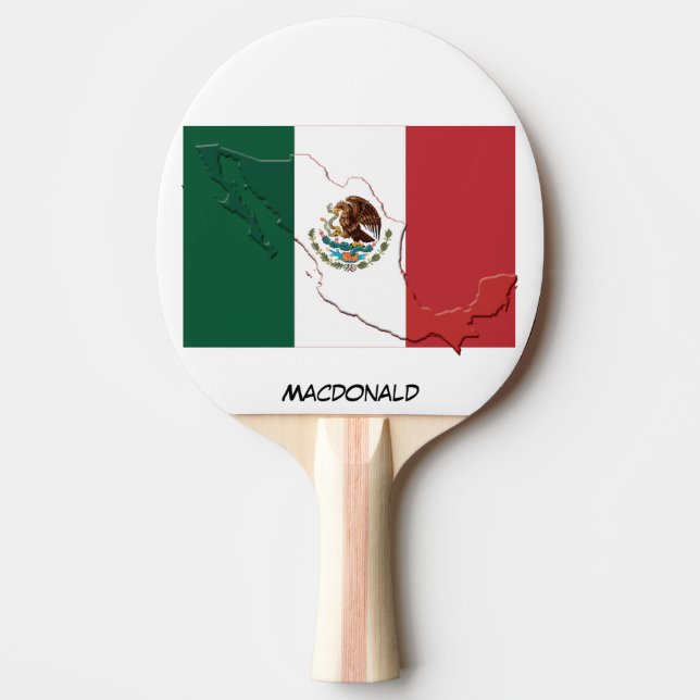 MEXIKO FLAG & MAP Personalisiert Tischtennis Schläger (Vorderseite)