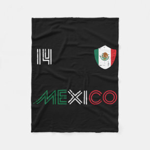 Mexiko-Flagge 14 Mexikanischer Fußballfan Männer F Fleecedecke