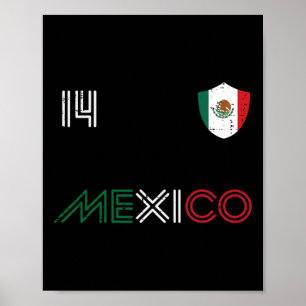 Mexiko-Flagge 14 Mexikanischer Fußballfan Männer F Poster