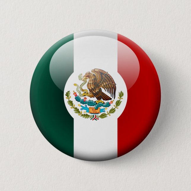 Mexiko-Flagge 2,0 Button (Vorderseite)