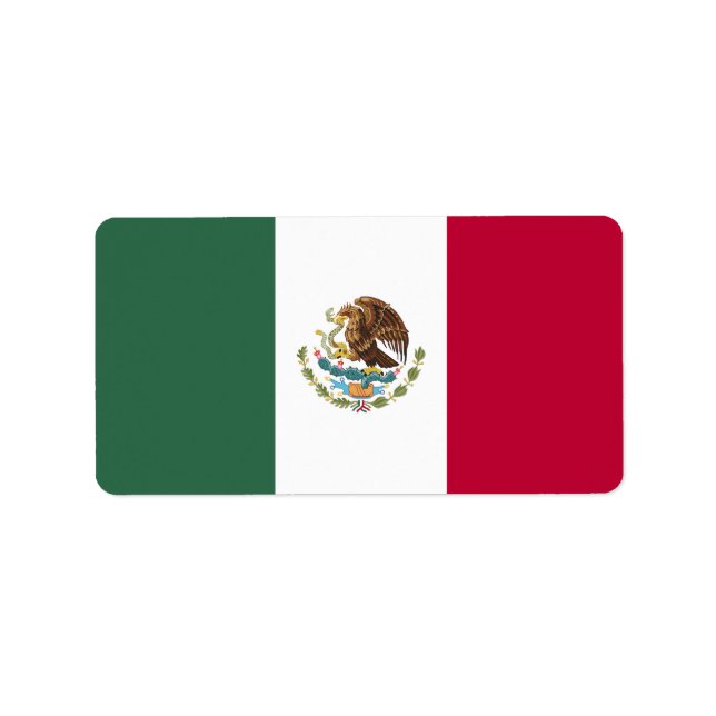Mexiko-Flagge Adressaufkleber (Vorne)