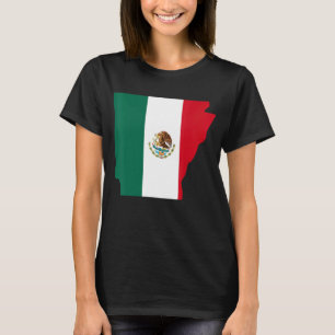 Mexiko-Flagge Arkansas Staat Form T-Shirt