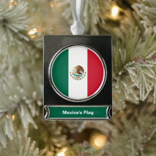 Mexiko Flagge, Bandera de México Republik Banner-Ornament Silber