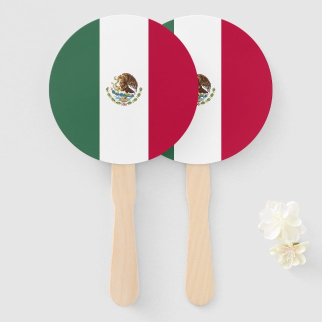 Mexiko-Flagge Fächer (Vorne und Hinten)