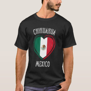 Mexiko-Flagge Herz Chihuahua-Stadt T-Shirt