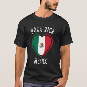 Mexiko-Flagge Herz Poza Rica Stadt T-Shirt