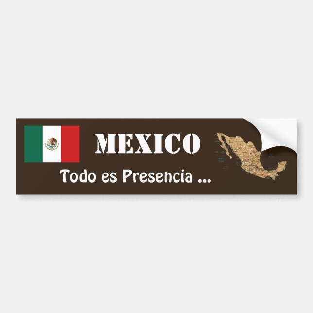 Mexiko-Flagge + Karten-Autoaufkleber Autoaufkleber (Vorne)