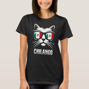 Mexiko-Flagge Katze Mexikanischer Spruch Chilango T-Shirt