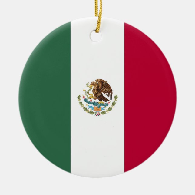 Mexiko-Flagge Keramik Ornament (Vorne)