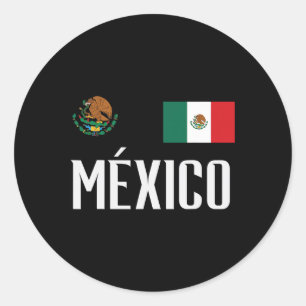 Mexiko-Flagge Mexikanischer Fußball-Fan Männer Fra Runder Aufkleber