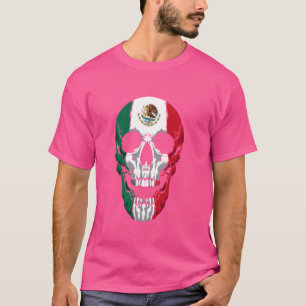Mexiko-Flagge - Mexikanischer Schädel - Hecho En M T-Shirt