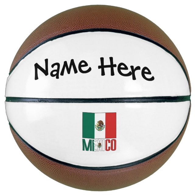 Mexiko-Flagge Personalisiert Basketball (Vorderseite)