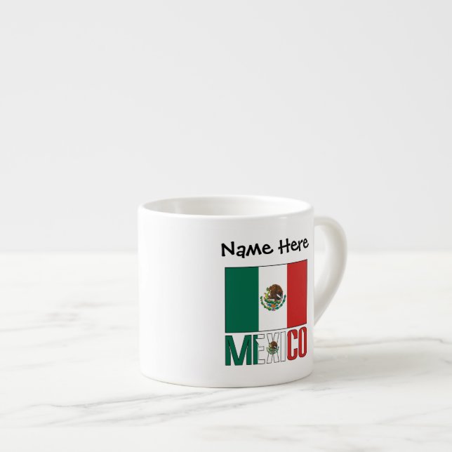 Mexiko-Flagge Personalisiert Espressotasse (Vorderseite Rechts)