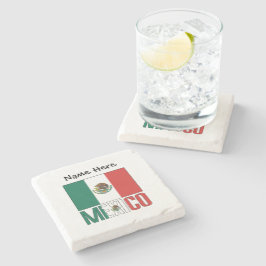 Mexiko-Flagge Personalisiert Steinuntersetzer