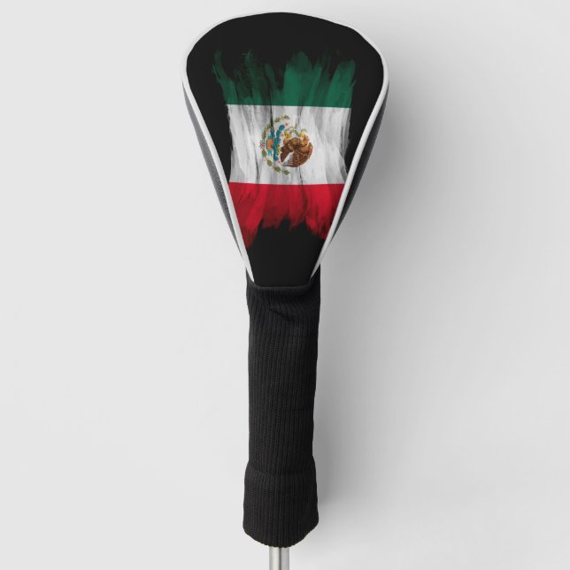Mexiko-Flagge Pinselstrich, Nationalflagge Golf Headcover (Vorderseite)