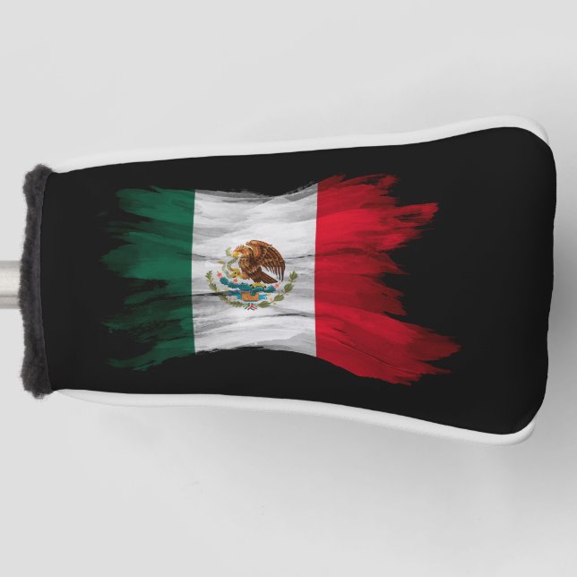 Mexiko-Flagge Pinselstrich, Nationalflagge Golf Headcover (Vorderseite)