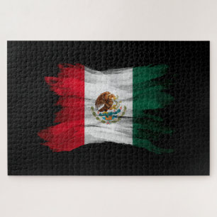 Mexiko-Flagge Pinselstrich, Nationalflagge Puzzle