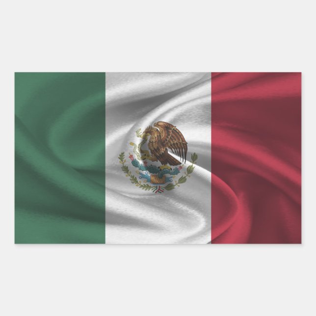 Mexiko-Flagge Rechteckiger Aufkleber (Vorderseite)