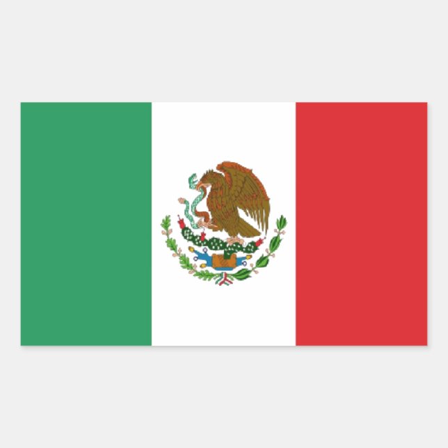 Mexiko-Flagge Rechteckiger Aufkleber (Vorderseite)