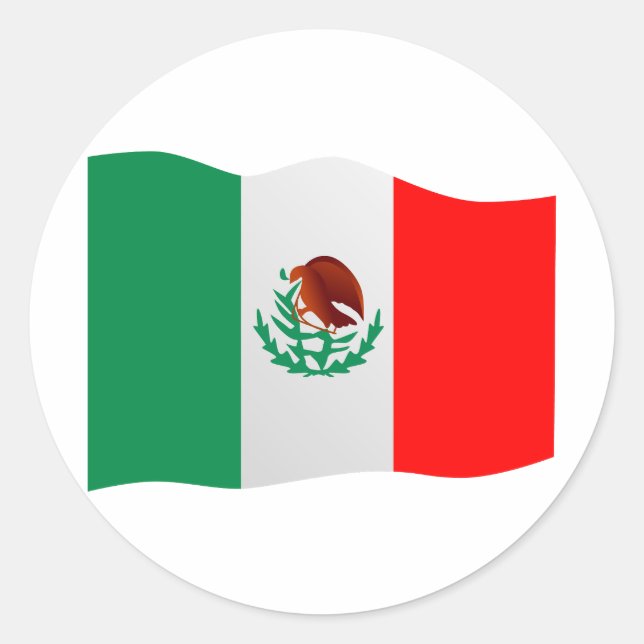 Mexiko-Flagge Runder Aufkleber (Vorderseite)