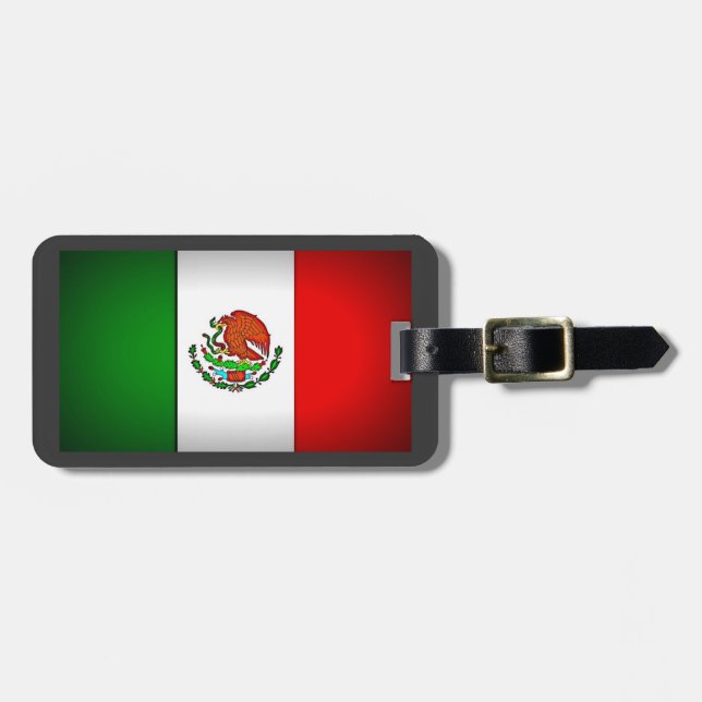 Mexiko-Flagge stilisiert Gepäckanhänger (Vorderseite horizontal)