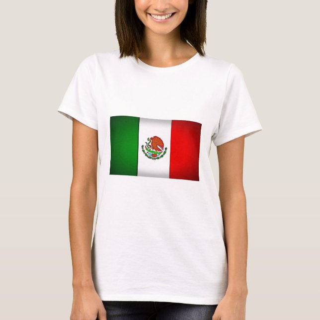 Mexiko-Flagge stilisiert T-Shirt (Vorderseite)