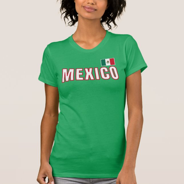 Mexiko-Flagge T-Shirt (Vorderseite)
