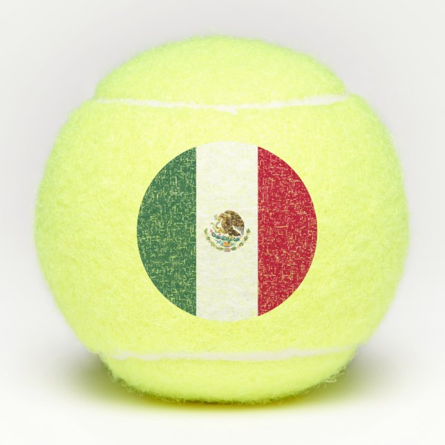 Mexiko-Flagge Tennisbälle (Vorderseite)