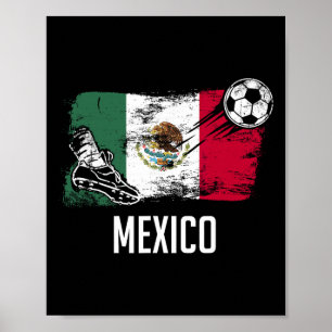 Mexiko-Flagge-Trikot Mexikanische Fußballmannschaf Poster