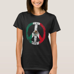 Mexiko-Flagge Vintage-Friedenszeichen Mexiko T-Shirt