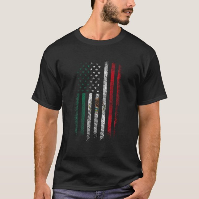 Mexiko Flaggen Shirt 4. Juli USA Amerikaner Mexiko (Vorderseite)
