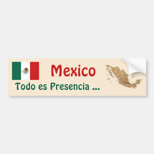 Mexiko Flaggen- und Karteninformationen Autoaufkle Autoaufkleber (Vorne)