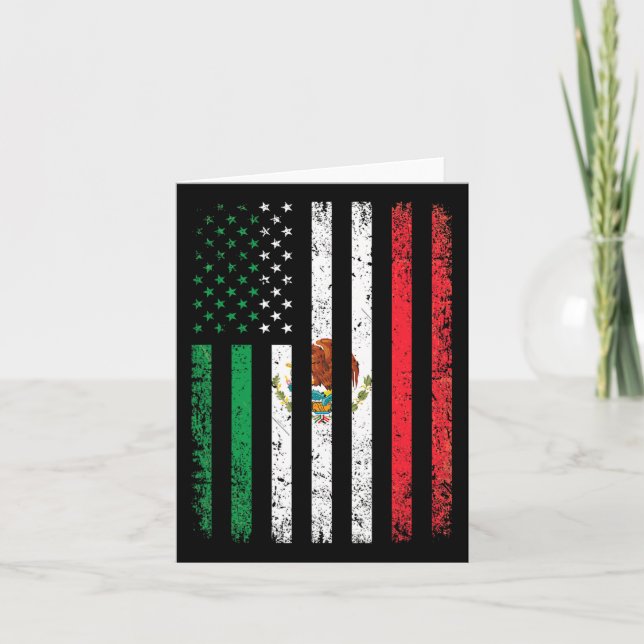 Mexiko Flaggengeschenk 4. Juli USA Amerikaner mexi Karte (Vorderseite)