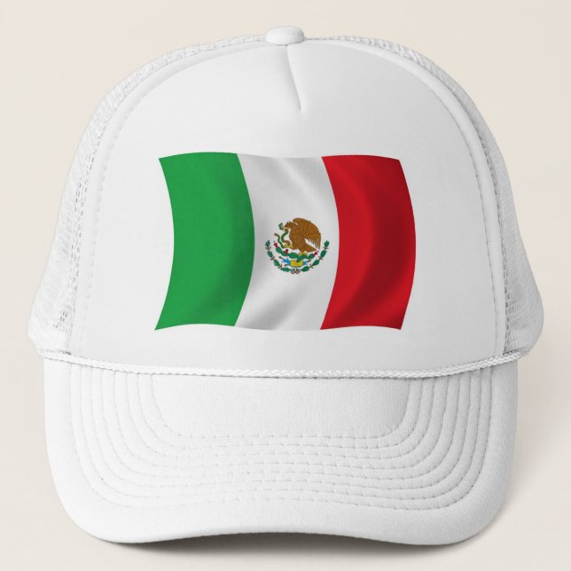 Mexiko-Flaggenhut Truckerkappe (Vorderseite)