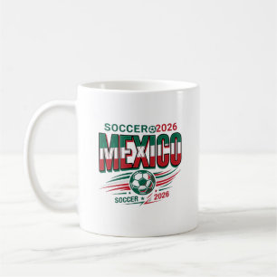 Mexiko Fußball 2026 Fußball Fett Land Typografie  Kaffeetasse