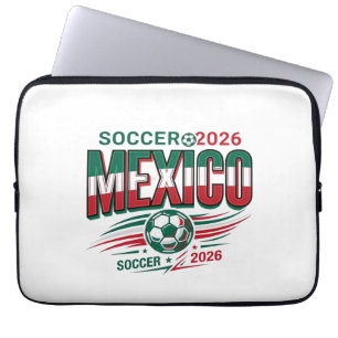 Mexiko Fußball 2026 Fußball Fett Land Typografie  Laptopschutzhülle