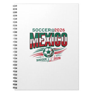 Mexiko Fußball 2026 Fußball Fett Land Typografie  Notizblock