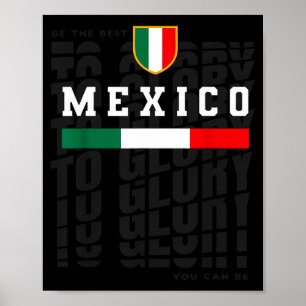 Mexiko Fußball Fahne Vintage Trikot Fan Stolz Poster