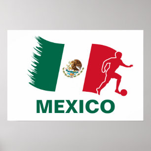 Mexiko-Fußball-Flagge Poster