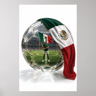 Mexiko Fußball Kristallball Poster 