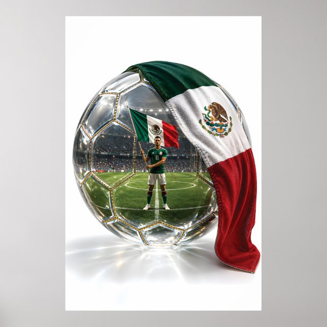 Mexiko Fußball Kristallball Poster  (Vorne)