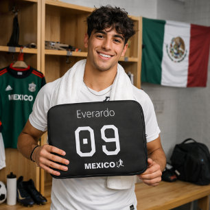 Mexiko Fußball Minimalistisch Schwarzer Persönlich Laptopschutzhülle