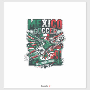 Mexiko Fußball Skelett Stürmer Nationen Premium Ge Aufkleber