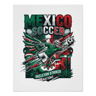 Mexiko Fußball Skelett Stürmer Nationen Premium Sp Poster