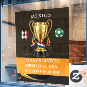 Mexiko Fußball   Tragbare 2026 Globale Spiele Fensteraufkleber