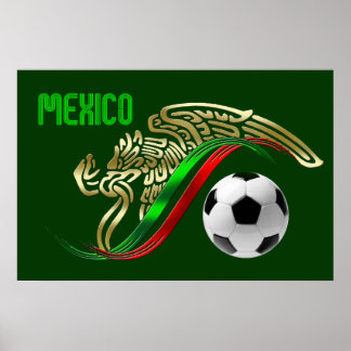 Mexiko-Futbol-Fußball-Adler und Schlange mexikanis Poster